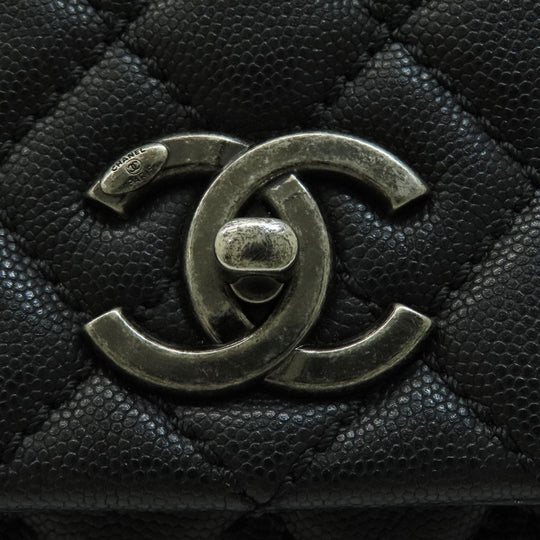 CHANEL Handbag Grained Calfskin Skin black Matrasse 2WAY
