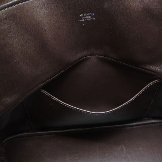 HERMES Handbag Taurillon Clemence Brown Bolide 31 Chocolat SilverMetal