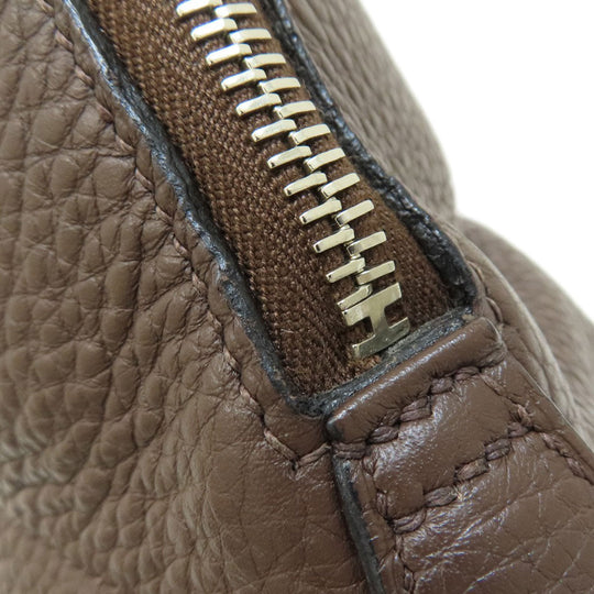 HERMES Handbag Taurillon Clemence Brown Bolide 31 Chocolat SilverMetal