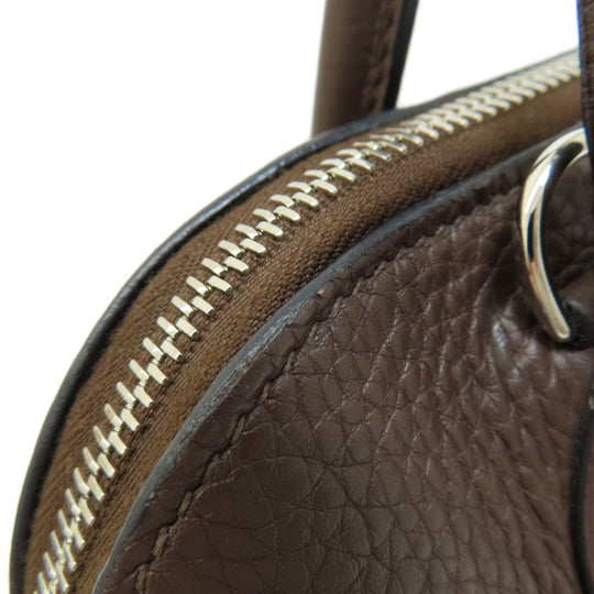 HERMES Handbag Taurillon Clemence Brown Bolide 31 Chocolat SilverMetal