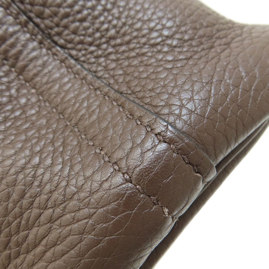 HERMES Handbag Taurillon Clemence Brown Bolide 31 Chocolat SilverMetal