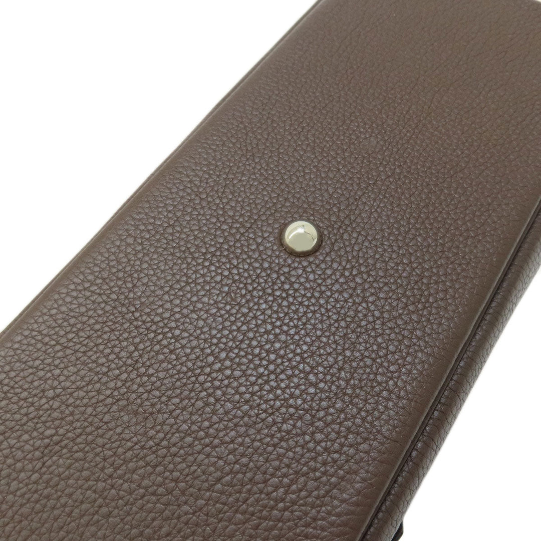 HERMES Handbag Taurillon Clemence Brown Bolide 31 Chocolat SilverMetal