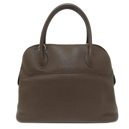 HERMES Handbag Taurillon Clemence Brown Bolide 31 Chocolat SilverMetal