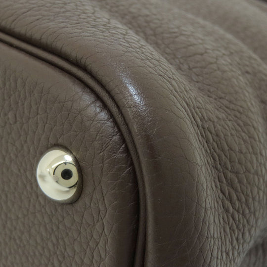 HERMES Handbag Taurillon Clemence Brown Bolide 31 Chocolat SilverMetal