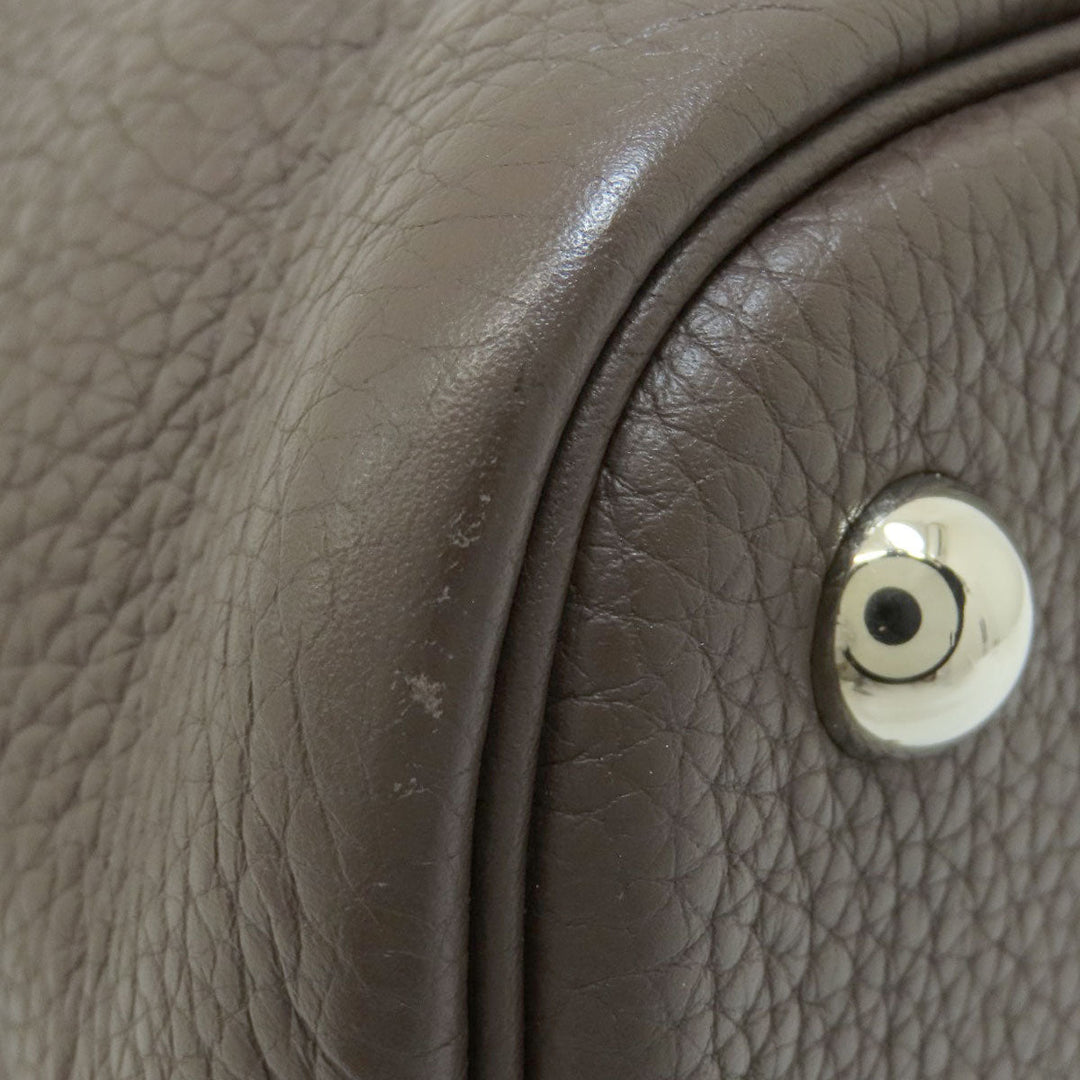 HERMES Handbag Taurillon Clemence Brown Bolide 31 Chocolat SilverMetal