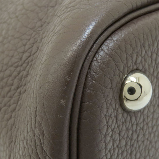 HERMES Handbag Taurillon Clemence Brown Bolide 31 Chocolat SilverMetal