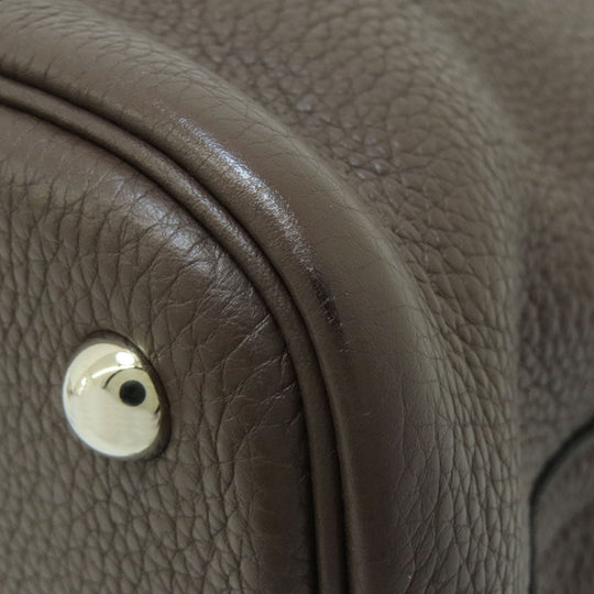 HERMES Handbag Taurillon Clemence Brown Bolide 31 Chocolat SilverMetal