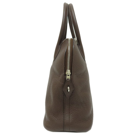 HERMES Handbag Taurillon Clemence Brown Bolide 31 Chocolat SilverMetal