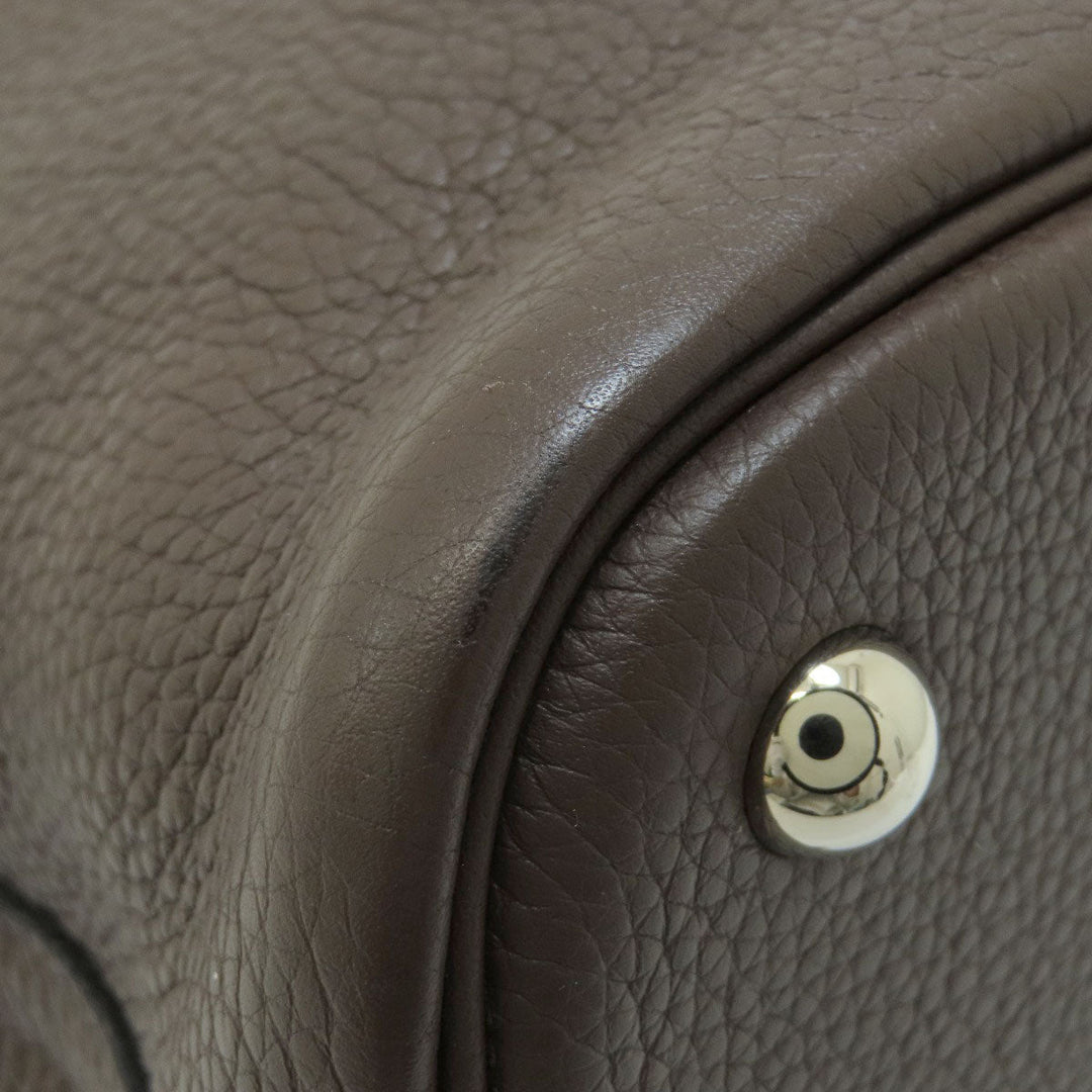 HERMES Handbag Taurillon Clemence Brown Bolide 31 Chocolat SilverMetal
