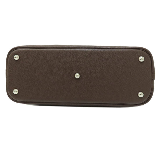 HERMES Handbag Taurillon Clemence Brown Bolide 31 Chocolat SilverMetal