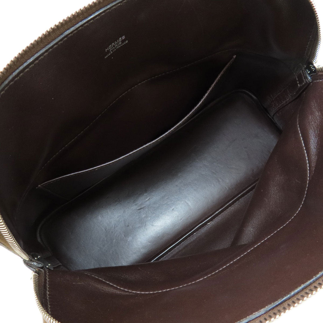 HERMES Handbag Taurillon Clemence Brown Bolide 31 Chocolat SilverMetal