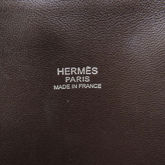 HERMES Handbag Taurillon Clemence Brown Bolide 31 Chocolat SilverMetal
