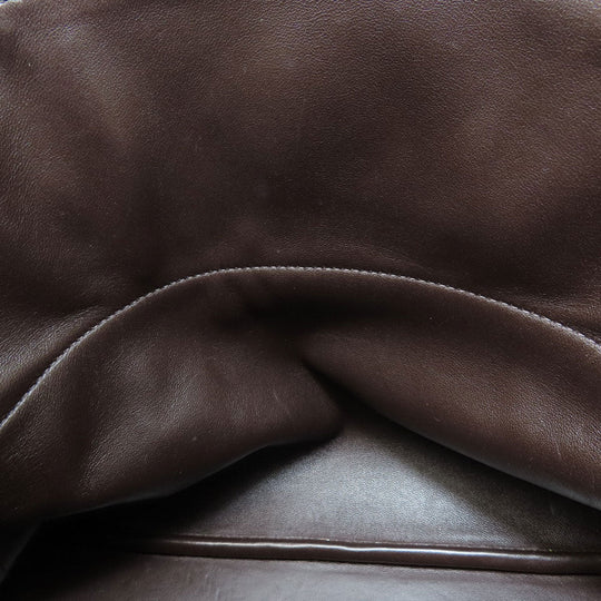 HERMES Handbag Taurillon Clemence Brown Bolide 31 Chocolat SilverMetal