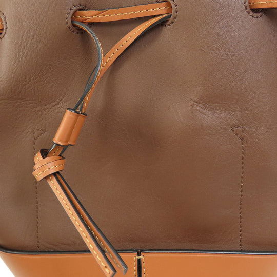 LOEWE Shoulder Bag Calfskin Brown Balloon bag Women Used Authentic
