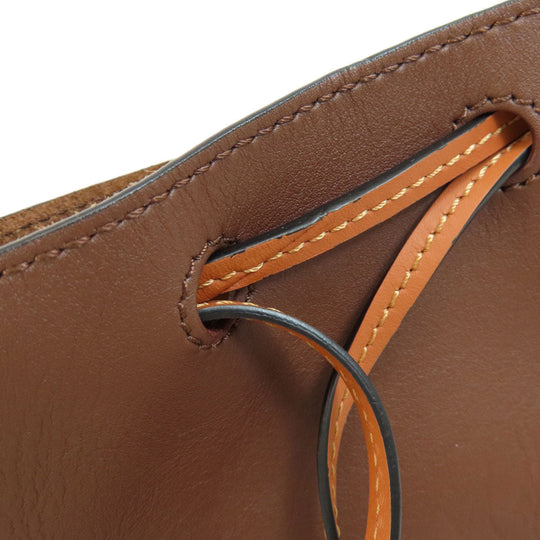 LOEWE Shoulder Bag Calfskin Brown Balloon bag Women Used Authentic