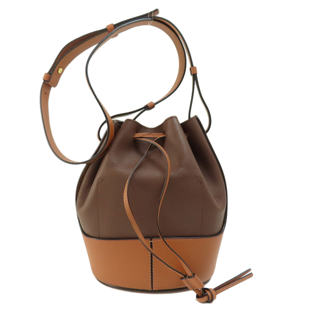 LOEWE Shoulder Bag Calfskin Brown Balloon bag Women Used Authentic