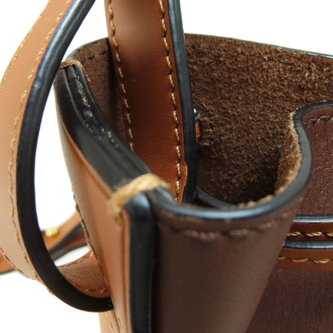 LOEWE Shoulder Bag Calfskin Brown Balloon bag Women Used Authentic