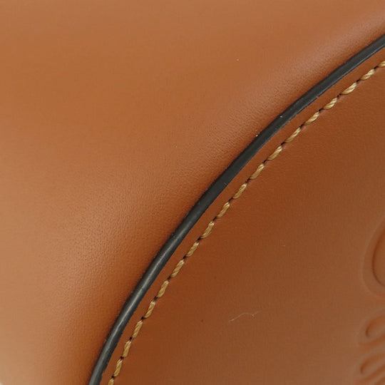 LOEWE Shoulder Bag Calfskin Brown Balloon bag Women Used Authentic