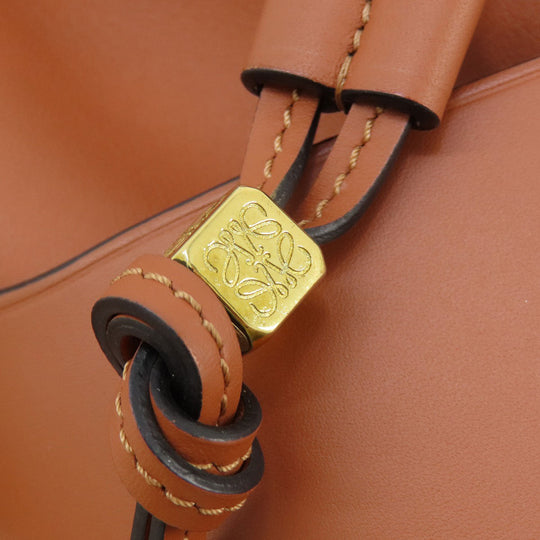 LOEWE Shoulder Bag Calfskin Brown Balloon bag Women Used Authentic