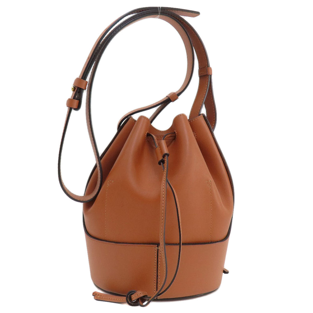 LOEWE Shoulder Bag Calfskin Brown Balloon bag Women Used Authentic