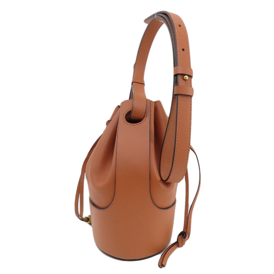 LOEWE Shoulder Bag Calfskin Brown Balloon bag Women Used Authentic