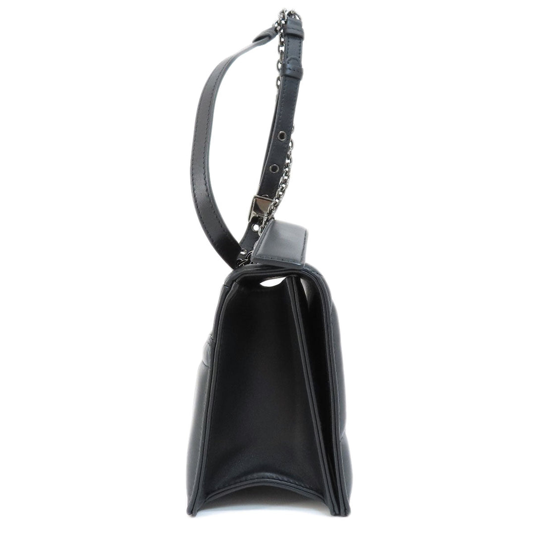 Christian Dior Shoulder Bag Calfskin black logo 2WAY