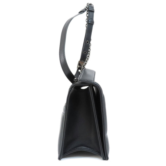 Christian Dior Shoulder Bag Calfskin black logo 2WAY