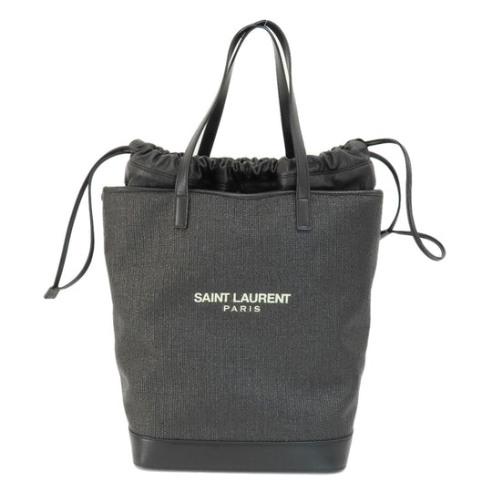 SAINT LAURENT Tote Bag leather black Teddy tote