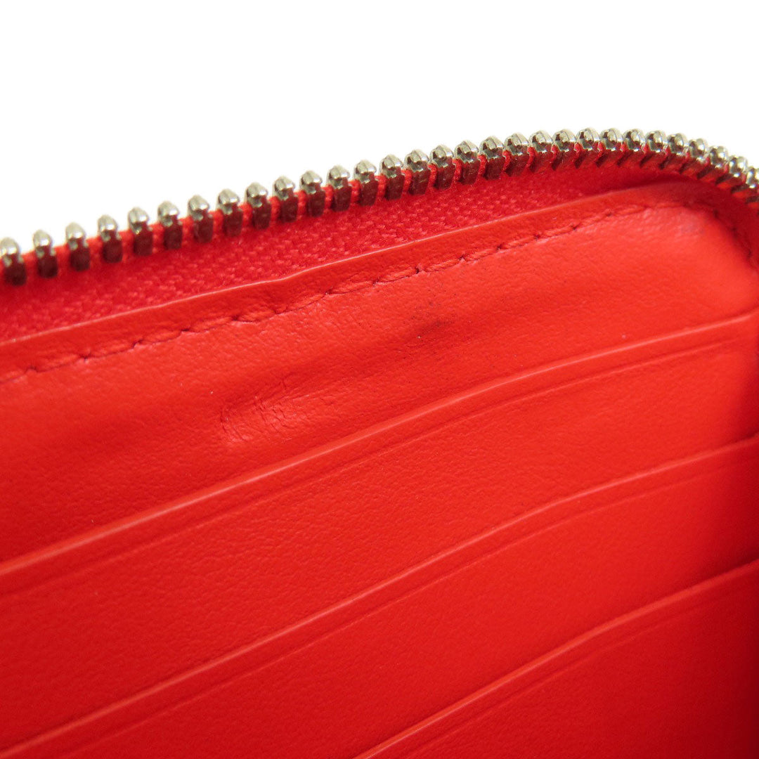 BOTTEGAVENETA Long Wallet Purse PVC Red Zip Around Women Used Authentic