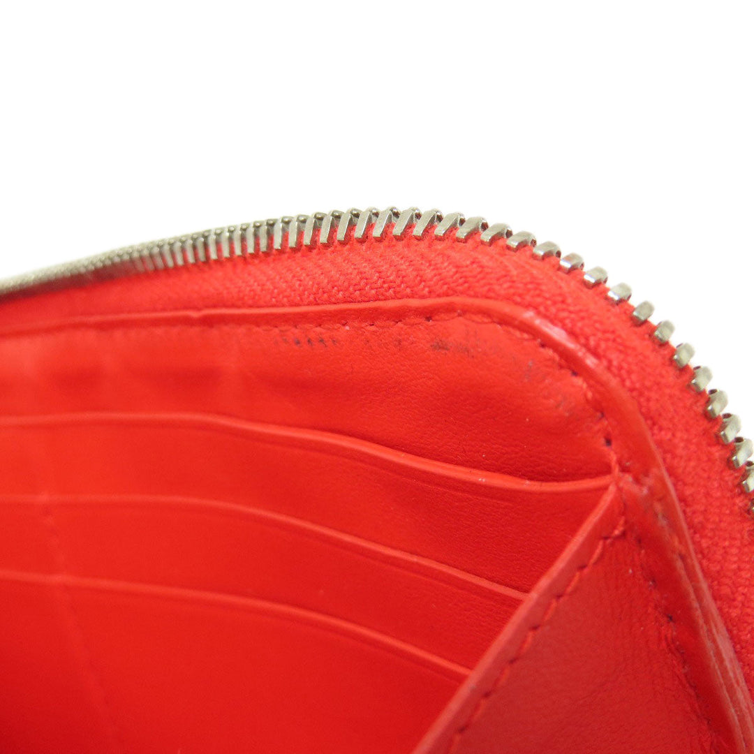 BOTTEGAVENETA Long Wallet Purse PVC Red Zip Around Women Used Authentic