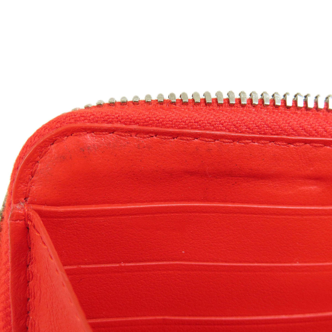 BOTTEGAVENETA Long Wallet Purse PVC Red Zip Around Women Used Authentic