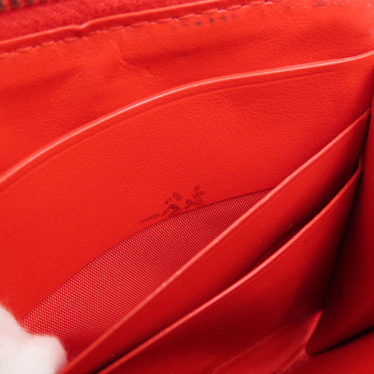 BOTTEGAVENETA Long Wallet Purse PVC Red Zip Around Women Used Authentic