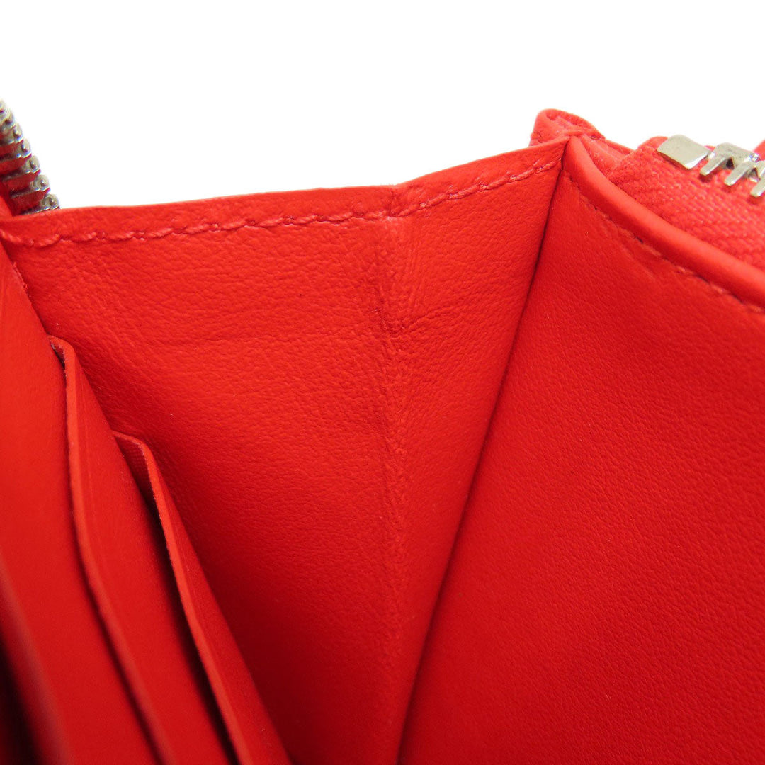BOTTEGAVENETA Long Wallet Purse PVC Red Zip Around Women Used Authentic