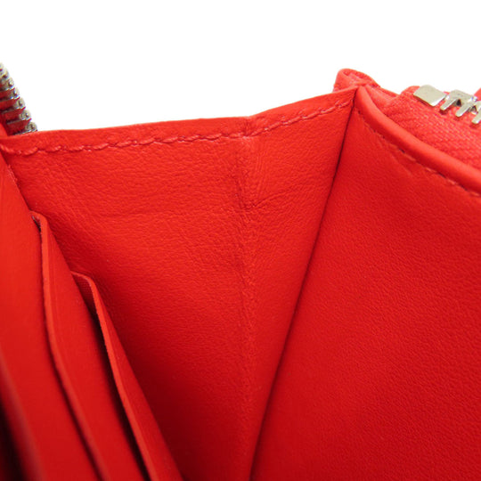 BOTTEGAVENETA Long Wallet Purse PVC Red Zip Around Women Used Authentic