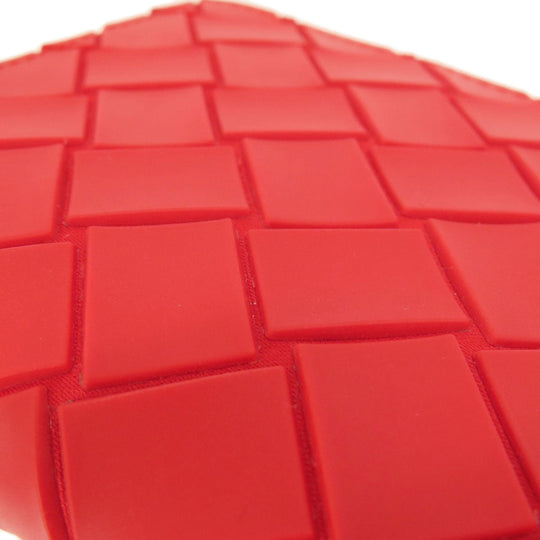 BOTTEGAVENETA Long Wallet Purse PVC Red Zip Around Women Used Authentic