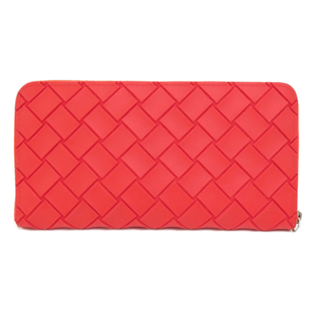 BOTTEGAVENETA Long Wallet Purse PVC Red Zip Around Women Used Authentic
