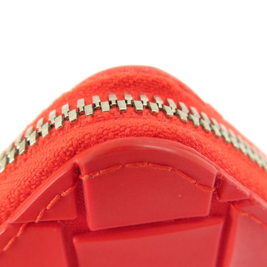 BOTTEGAVENETA Long Wallet Purse PVC Red Zip Around Women Used Authentic