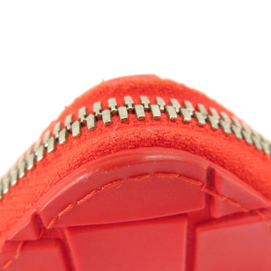 BOTTEGAVENETA Long Wallet Purse PVC Red Zip Around Women Used Authentic