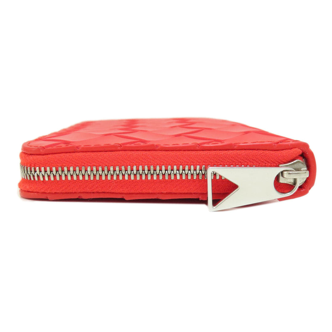 BOTTEGAVENETA Long Wallet Purse PVC Red Zip Around Women Used Authentic