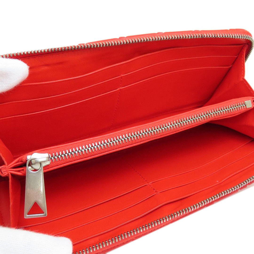 BOTTEGAVENETA Long Wallet Purse PVC Red Zip Around Women Used Authentic