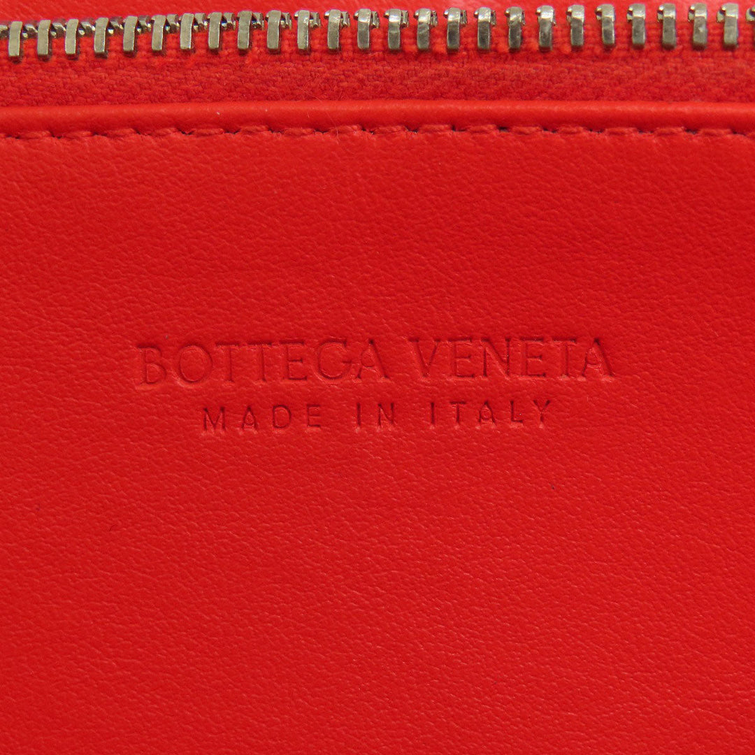 BOTTEGAVENETA Long Wallet Purse PVC Red Zip Around Women Used Authentic