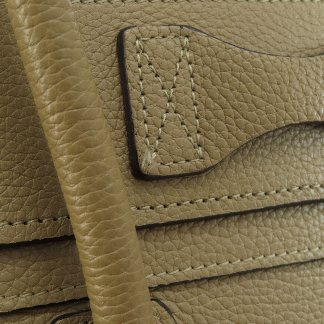 CELINE Tote Bag Calfskin beige Luggage micro Women Used Authentic