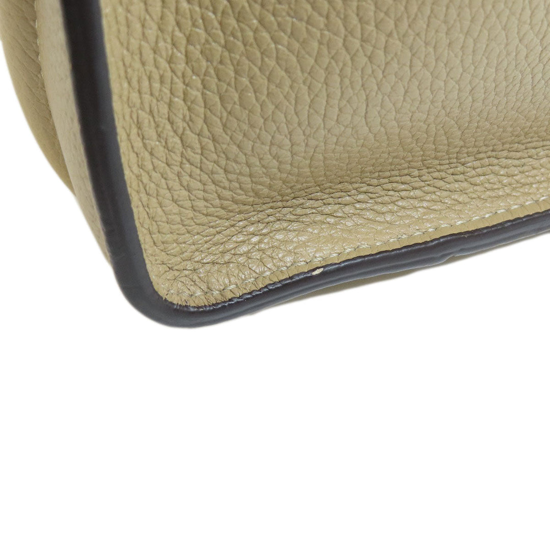 CELINE Tote Bag Calfskin beige Luggage micro Women Used Authentic