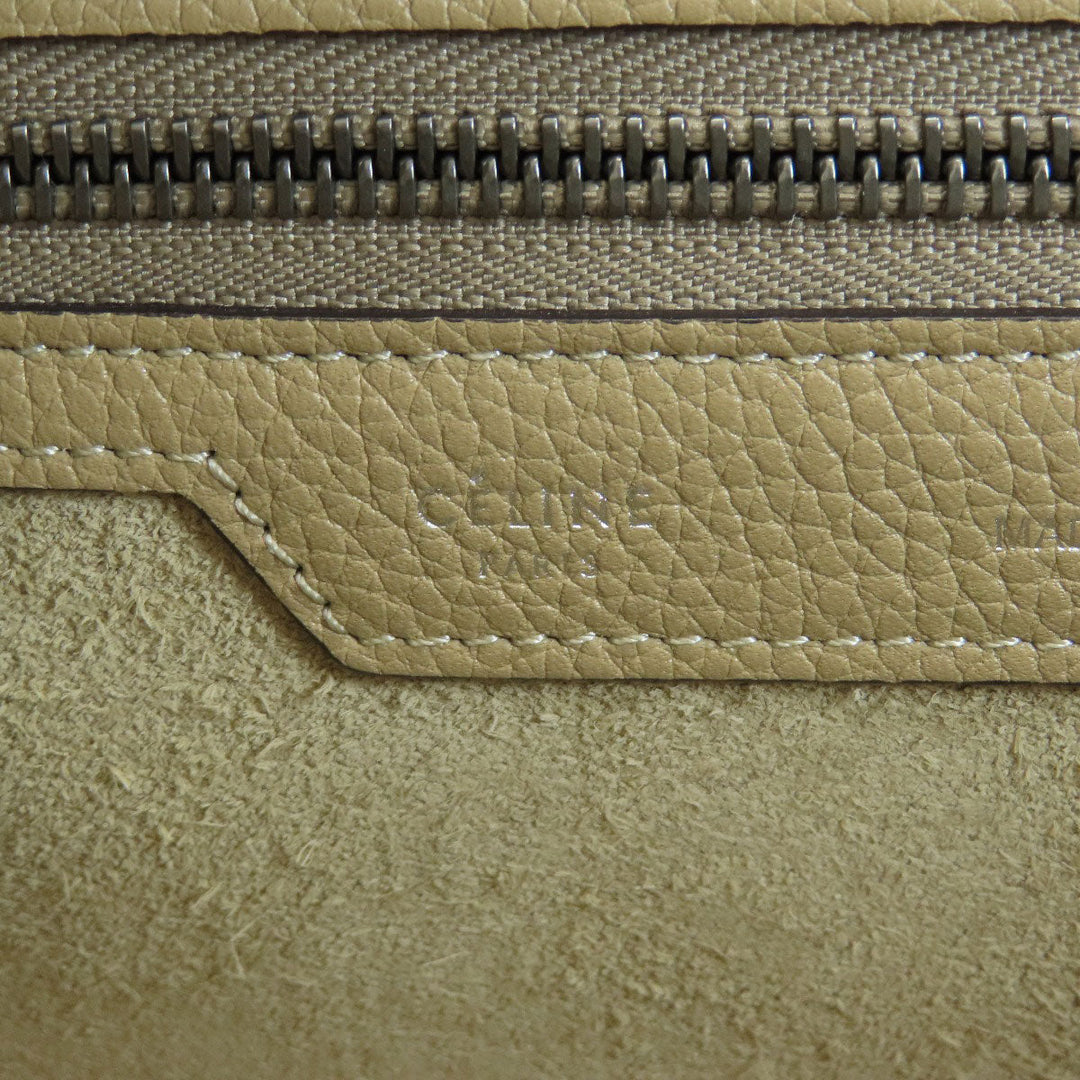 CELINE Tote Bag Calfskin beige Luggage micro Women Used Authentic