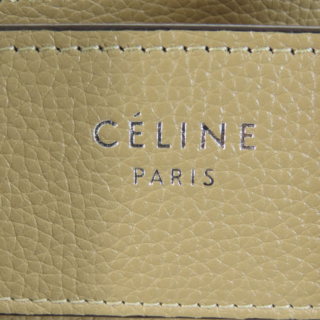CELINE Tote Bag Calfskin beige Luggage micro Women Used Authentic