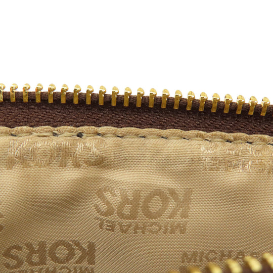MICHAEL KORS Handbag PVC Brown MK Signature 2WAY Women Used Authentic