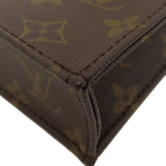 LOUIS VUITTON Handbag M69442 Monogram canvas Brown Petit Sac Plat Women Used Authentic