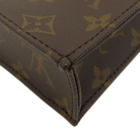 LOUIS VUITTON Handbag M69442 Monogram canvas Brown Petit Sac Plat Women Used Authentic