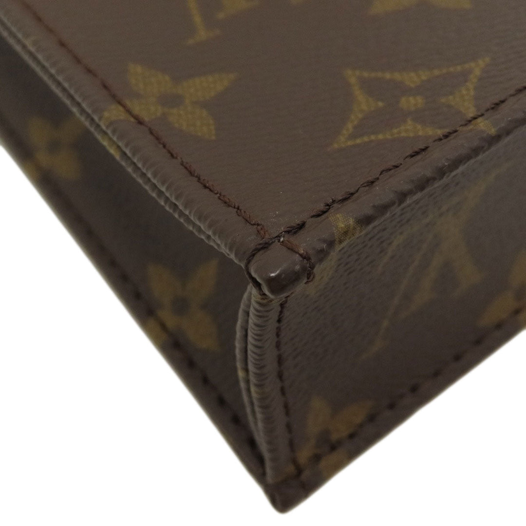 LOUIS VUITTON Handbag M69442 Monogram canvas Brown Petit Sac Plat Women Used Authentic