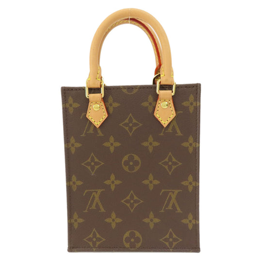 LOUIS VUITTON Handbag M69442 Monogram canvas Brown Petit Sac Plat Women Used Authentic